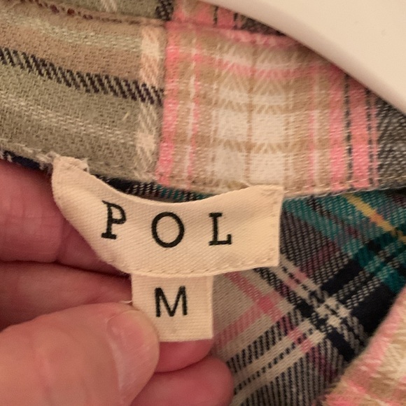 Pol, patchwork flannel button down shirt, size medium, NWOT - Picture 10 of 11